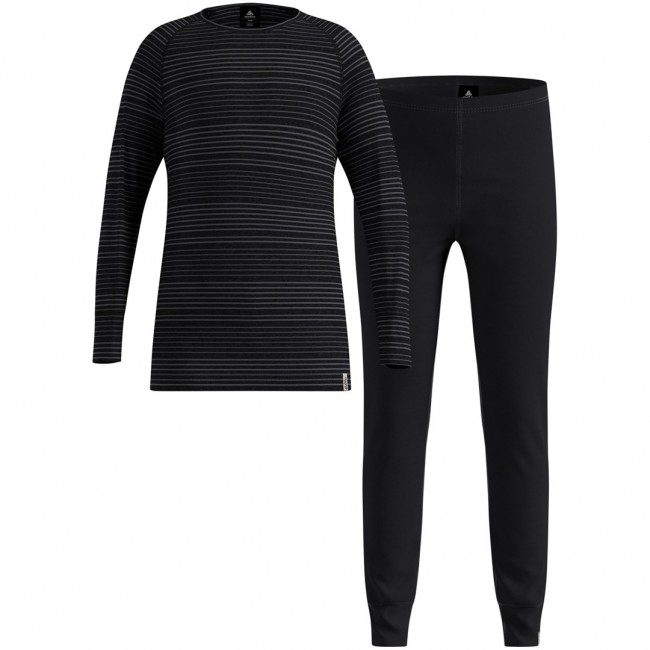 Komplet bielizny termoaktywnej dziecięcej Odlo ACTIVE WARM SET Set long czarny 104 Komplet bielizny termoaktywnej dziecięcej Odlo ACTIVE WARM SET Set long czarny 104