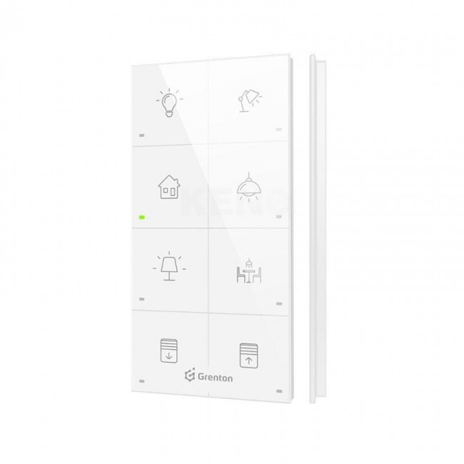 GRENTON TOUCH PANEL GRENTON / 8 TOUCH AREAS / TF-BUS / WHITE GLASS FRONT