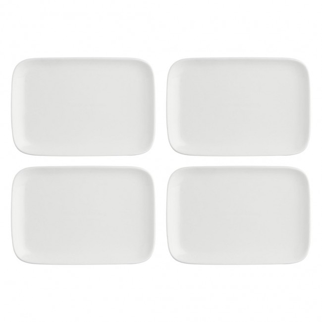 Set of 4 Essenziale New Age Rectangular Trays - White, 22 x 15 cm Set of 4 Essenziale New Age Rectangular Trays - White, 22 x 15 cm