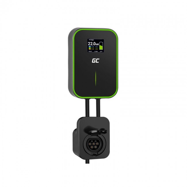 GREEN CELL WALLBOX EV POWERBOX 22KW WITH SOCKET & RFID GREEN CELL WALLBOX EV POWERBOX 22KW WITH SOCKET & RFID
