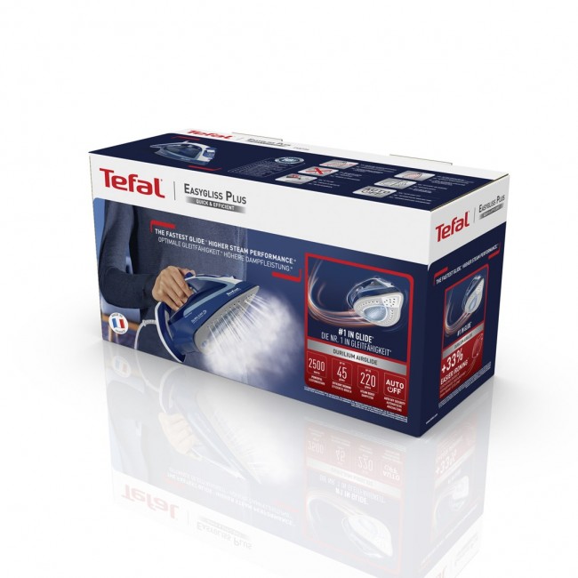 Tefal EasyGliss Plus FV5735 iron Dry & Steam iron Durilium soleplate 2500 W Blue, White