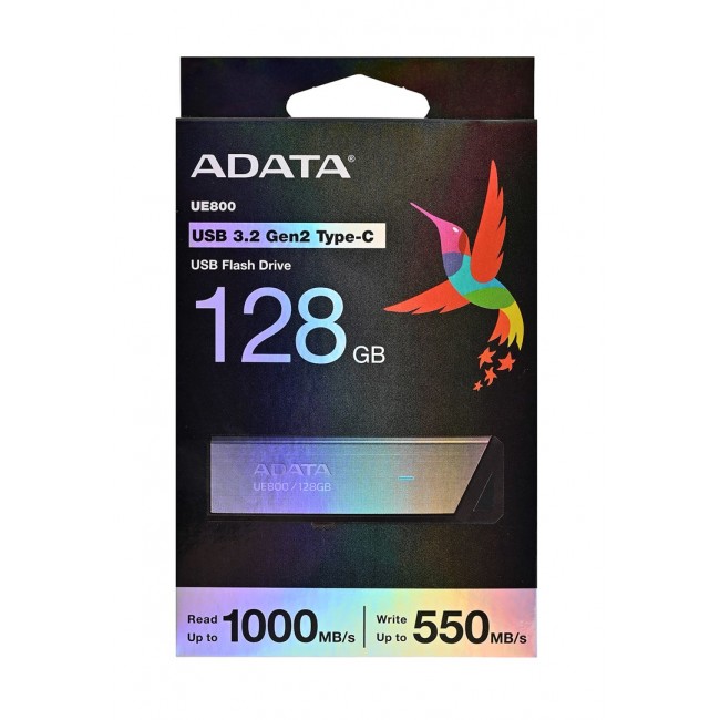 ADATA UE800 USB flash drive 128 GB USB Type-C 3.2 Gen 2 (3.1 Gen 2) Silver