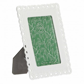 Embellished Valentino Photo Frame - White, 10 x 15 cm