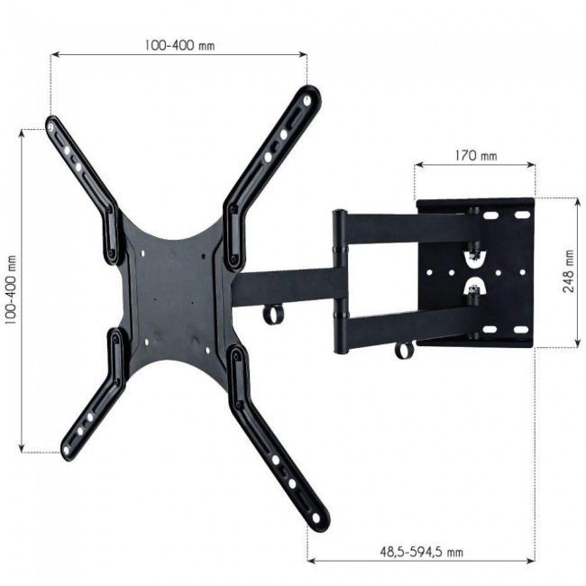 Techly 23-55 Universal LCD TV Wall Mount Bracket Black Techly 23-55 Universal LCD TV Wall Mount Bracket Black