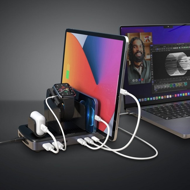 Lindy 73436 charging station organizer Freestanding Aluminium, Plastic Black, Grey Lindy 73436 charging station organizer Freestanding Aluminium, Plastic Black, Grey