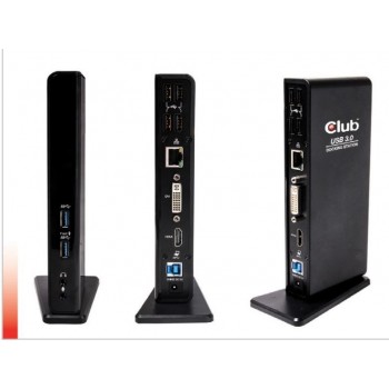 CLUB3D USB Gen1 Type A Dual Display ( HDMI and DVI) DisplayLink Docking Station