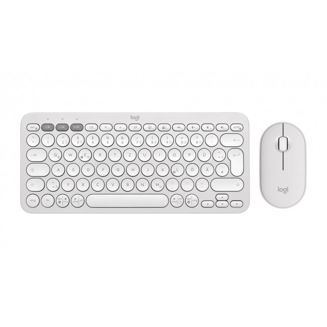 Logitech 920-012204 keyboard Mouse included Universal RF Wireless + Bluetooth QWERTZ German White