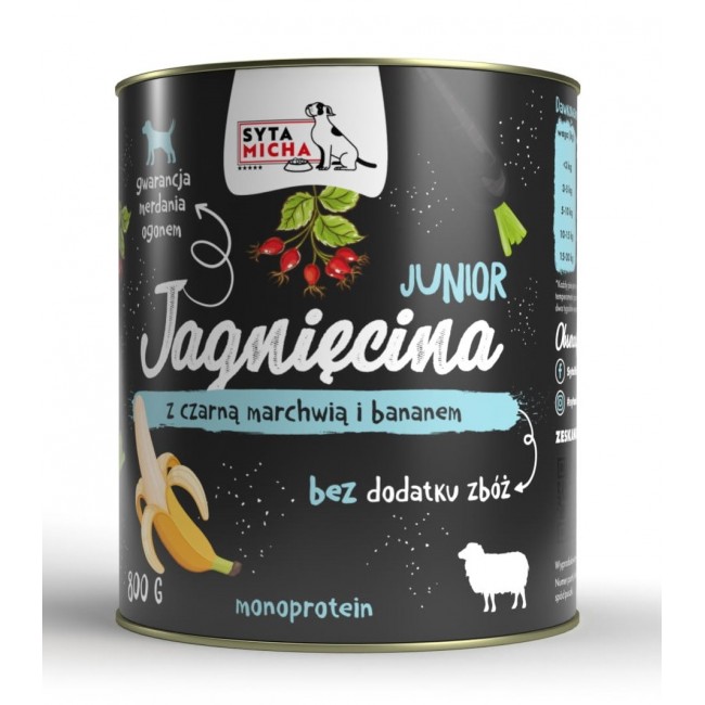 SYTA MICHA Junior Lamb with black carrot and banana - wet dog food - 800g