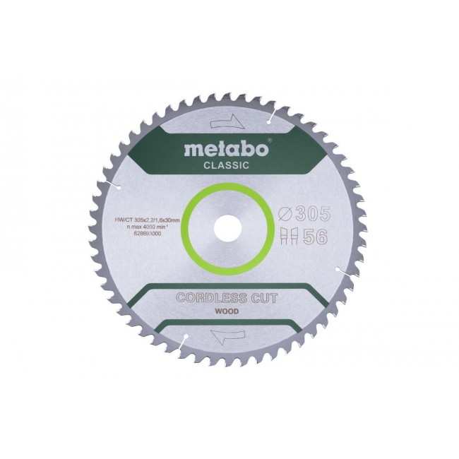 METABO CIRCULAR SAW BLADE HW/CT 305x30x56WITH CORDLESS CUT WOOD CLASSIC