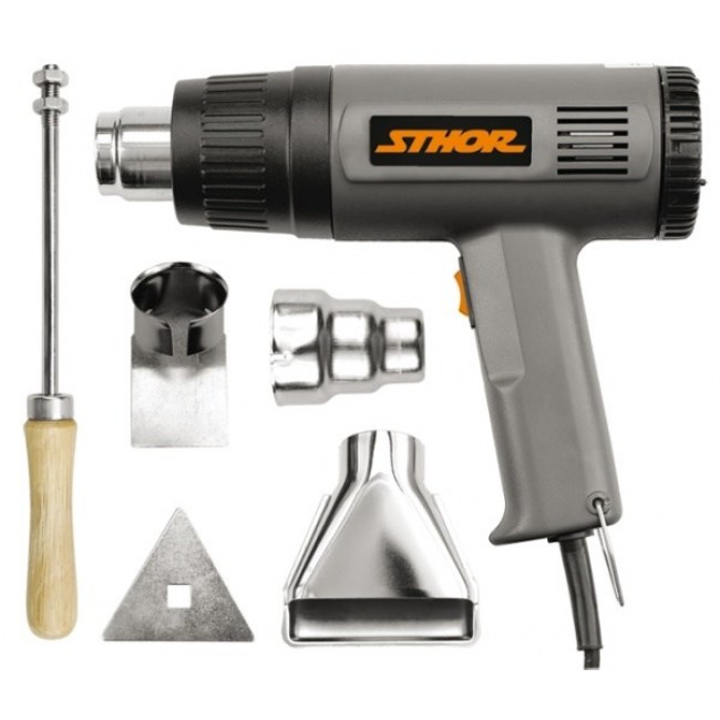 STHOR 1500W HEAT GUN WITH ACCESSORIES 79328 STHOR 1500W HEAT GUN WITH ACCESSORIES 79328