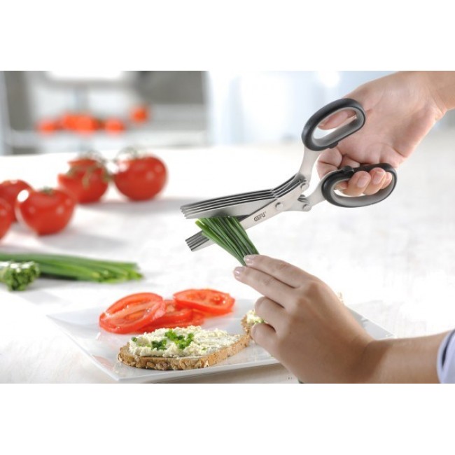 GEFU 12660 kitchen scissors 191 mm Black, Stainless steel Herb