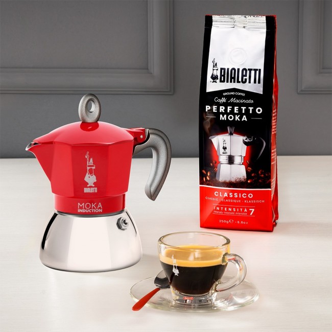 Bialetti Moka induction Moka pot 0.1 L Red, Silver