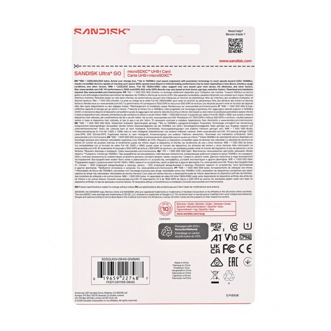 SanDisk Ultra GO 64 GB MicroSDXC UHS-I