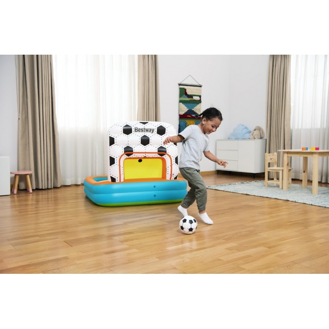 Bestway Kick N Swish 3-in-1 Multi-Use Inflatable Ball Pit with 18 Play Balls