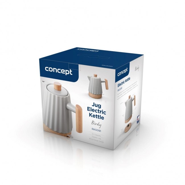 Concept RK0091 Ceramic electric kettle 1.5 l Light grey Concept RK0091 Ceramic electric kettle 1.5 l Light grey
