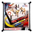 Mattel WWE Superstar Ring with Labels for Main Event & RAW, Spring-Loaded with Elastic Ring Ropes