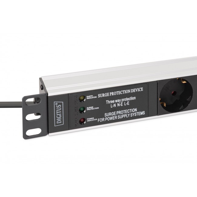 Digitus DN-95441 power distribution unit (PDU) 7 AC outlet(s) 1U Black, Silver