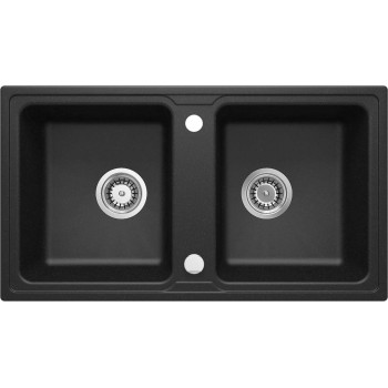 DEANTE 2-CHAMBER GRANITE SINK GRAPHITE METALLIC ZORBA