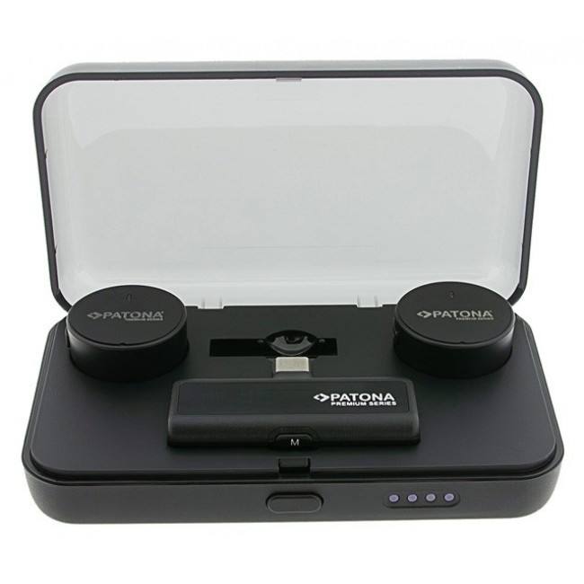 PATONA Premium Professional Lavalier Microphone Set PTS-I91S with charging case