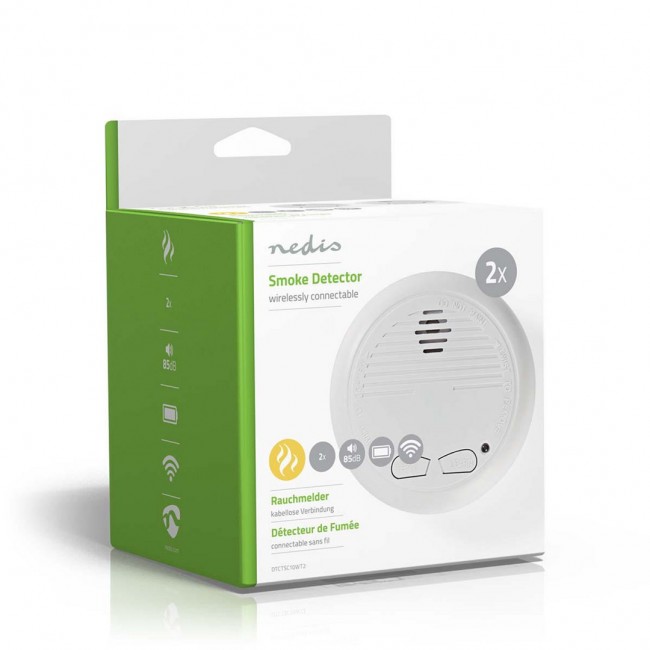 Nedis DTCTSC10WT2 smoke detector Air-sampling detector Wired & Wireless Nedis DTCTSC10WT2 smoke detector Air-sampling detector Wired & Wireless