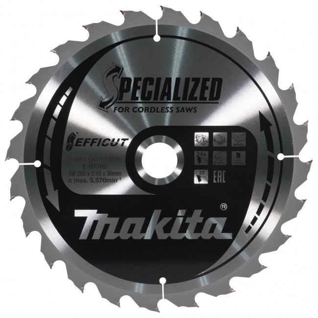 Makita Efficut circular saw blade 26 cm 1 pc(s) Makita Efficut circular saw blade 26 cm 1 pc(s)