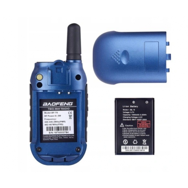 Walkie-Talkie Baofeng BF-T6 Panda Red, 2 pcs