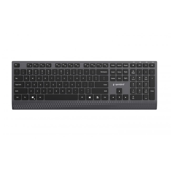 Gembird KB-MCH-06 Slim wired multimedia keyboard with Type-C adapter, US layout, black