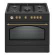 Ravanson Retro KWGE 90AR gas and electric cooker (black)