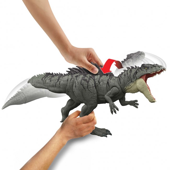 Jurassic World Colossal Chomp Giganotosaurus Figure with Big Bite, Multi Direction Attack