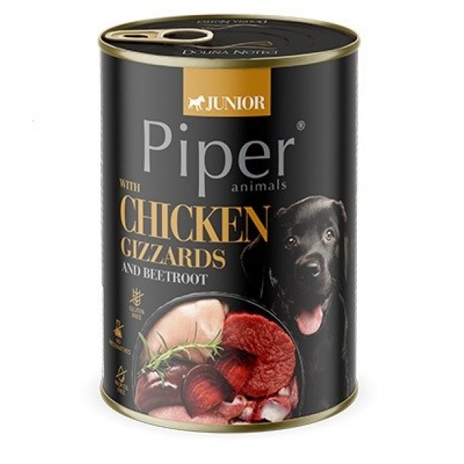 DOLINA NOTECI Piper Junior Chicken gizzards with beetroot - wet dog food - 400g