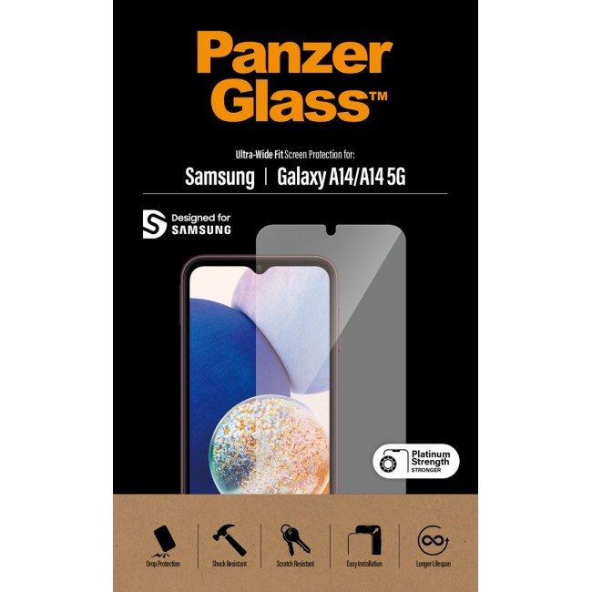 PanzerGlass Screen Protector Samsung Galaxy A14 | A14 5G | Ultra-Wide Fit PanzerGlass Screen Protector Samsung Galaxy A14 | A14 5G | Ultra-Wide Fit