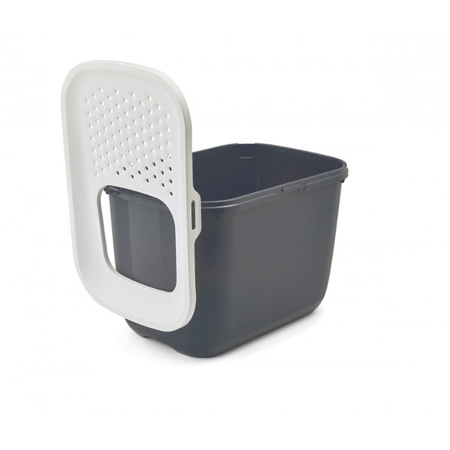 SAVIC HOP Anthracite with White Lid Cat Litter Tray 58.5x39x39.5 cm 1 pc.
