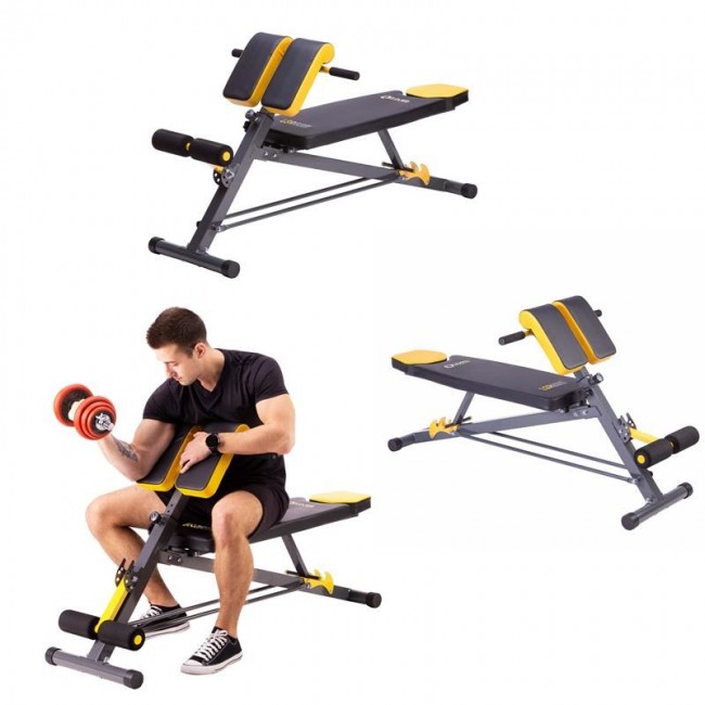 HMS Fitness LSR8311 Flat weight training bench Adjustable seat Home Black, Yellow HMS Fitness LSR8311 Flat weight training bench Adjustable seat Home Black, Yellow