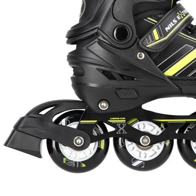 NILS EXTREME NH18191 2IN1 INLINE SKATES BLACK/LIME SIZE. L (39-43) WITH INTERCHANGEABLE HOCKEY SKATES
