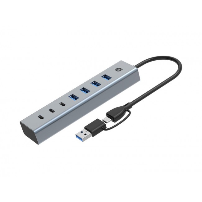 Conceptronic HUBBIES20G 7-Port USB 3.0 Hub, 5Gbps, USB-C x 3, USB-A x 4