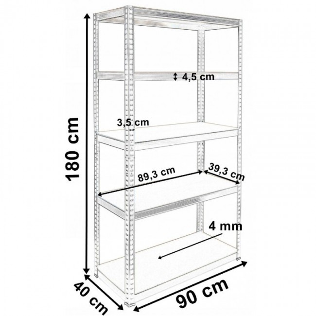 Topeshop REGA G9040 garden tool storage rack Freestanding Galvanized steel, MDF