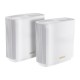 ASUS ZenWiFi AX (XT9) AX7800 2er Set Wei Tri-band (2.4 GHz / 5 GHz / 5 GHz) Wi-Fi 6 (802.11ax) White 4 Internal ASUS ZenWiFi AX (XT9) AX7800 2er Set Wei Tri-band (2.4 GHz / 5 GHz / 5 GHz) Wi-Fi 6 (802.11ax) White 4 Internal
