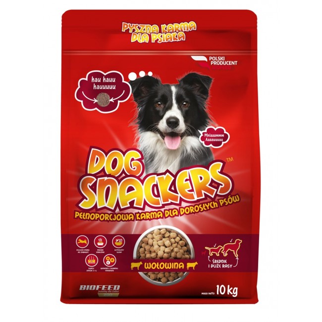 BIOFEED Dog Snackers Adult medium & large Beef - dry dog food - 10kg