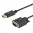 Savio Cl-203 1.8 m DisplayPort VGA (D-Sub) Black