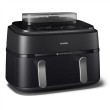 Philips 5000 series NA551/00 fryer Double 9 L Stand-alone 2750 W Hot air fryer Black, Silver