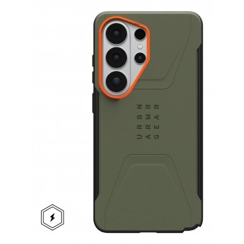 UAG Civilian Magnet - etui z wbudowanym modu em magnetycznym do Samsung Galaxy S26 Ultra (olive/orange)