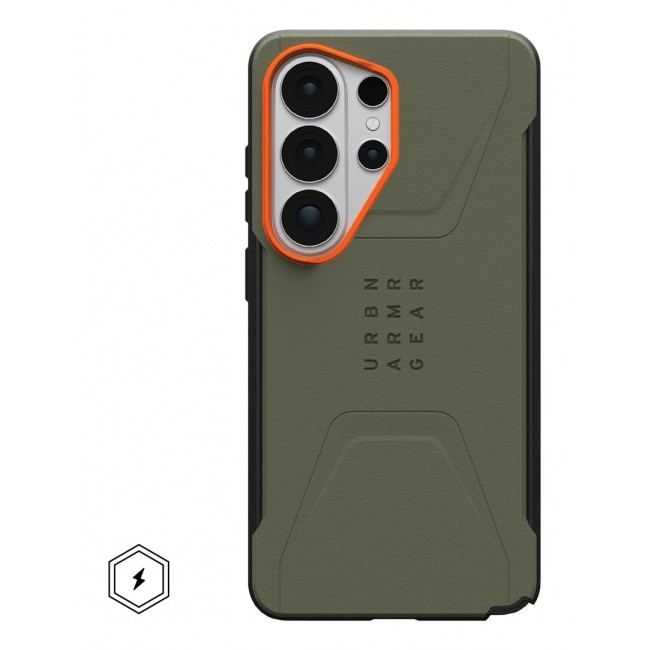 UAG Civilian Magnet - etui z wbudowanym modu em magnetycznym do Samsung Galaxy S26 Ultra (olive/orange)