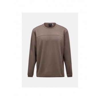 Bluza męska PEAK PERFORMANCE M Trail Polartec Power Grid Crew kolor brązowy - M
