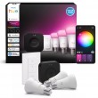 Philips Hue White and colour ambience Starter kit: 3 E27 smart bulbs + Dimmer switch + Bridge Pro