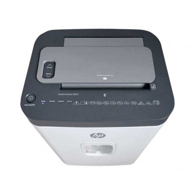 HP OneShred Auto 200CC paper shredder Cross shredding 63 dB 22 cm White HP OneShred Auto 200CC paper shredder Cross shredding 63 dB 22 cm White