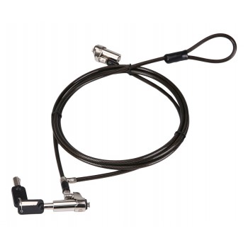 Conceptronic CUSTODIO02BNTM Keyed Dual Head Laptop Lock, Nano Lock Slot, Master Keyed Compatible, 1.8m
