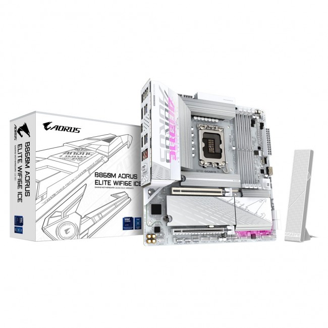 GIGABYTE B860M AORUS ELITE WF6E ICE Motherboard GIGABYTE B860M AORUS ELITE WF6E ICE Motherboard