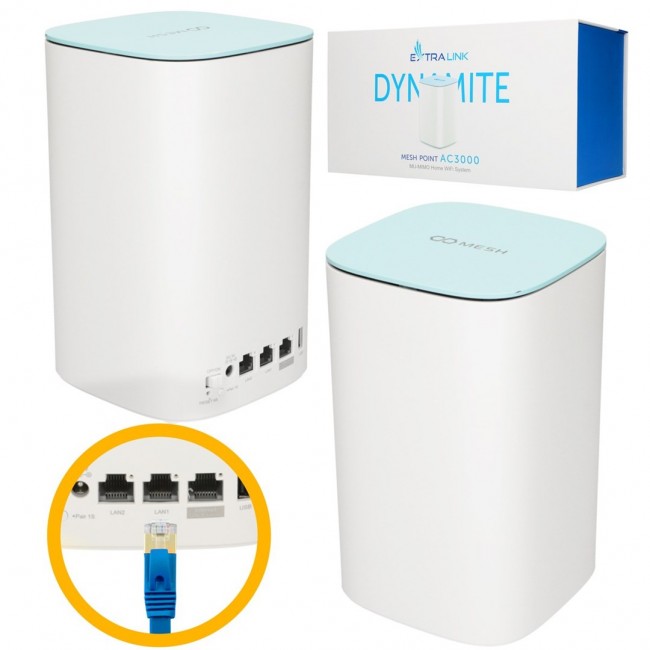 Extralink Mesh Point Dynamite C31 AC3000, MU-MIMO, Home WiFi Mesh System