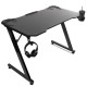 Gaming desk black large NanoRS, 150kg max, height 750mm, 110x60x1.5cm, cup and headphone holder, RS345 Gaming desk black large NanoRS, 150kg max, height 750mm, 110x60x1.5cm, cup and headphone holder, RS345