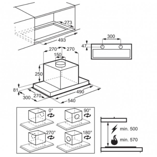 Electrolux LFG716X Built-in Stainless steel 580 m /h A Electrolux LFG716X Built-in Stainless steel 580 m /h A